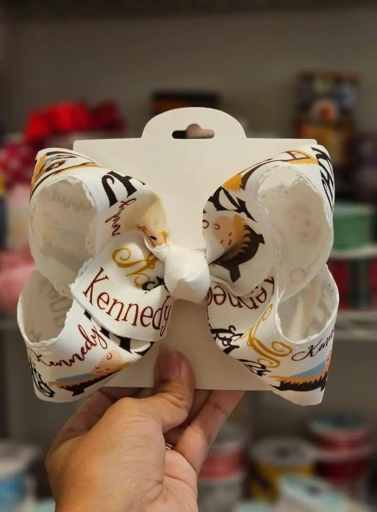 Personalized Kennedy handmade bow by Bow BAR