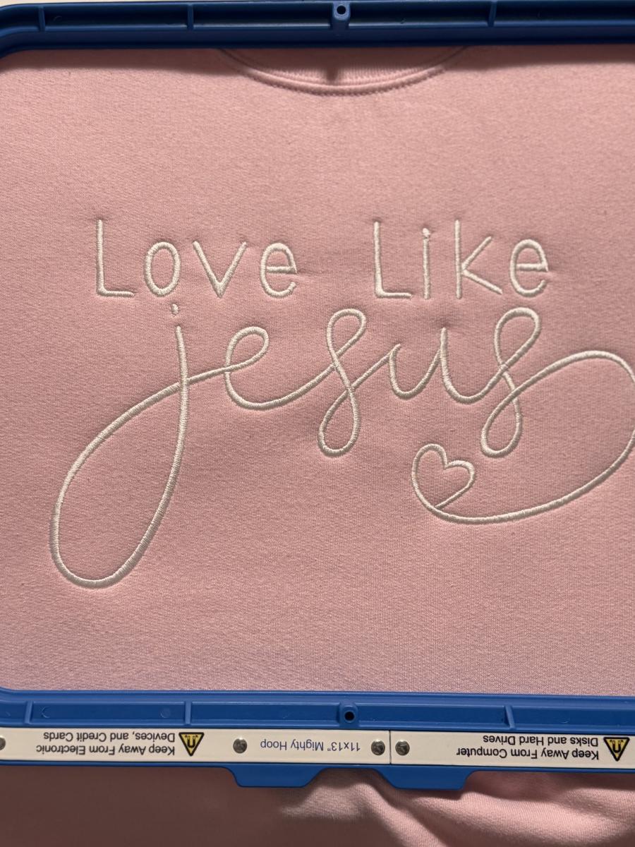 Love Like Jesus embroidered sweatshirt